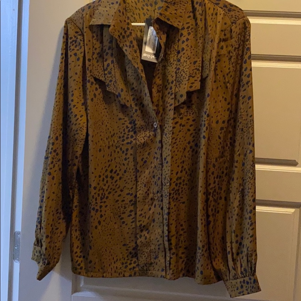 Mustard Yellow Animal Print Shirt